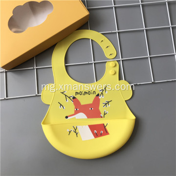 Ambongadiny tsy tantera-drano azo ampiasaina Soft Silicone Bibs zazakely